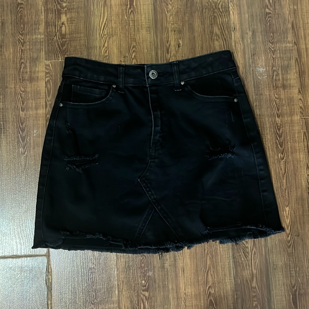 Black Denim Skirt